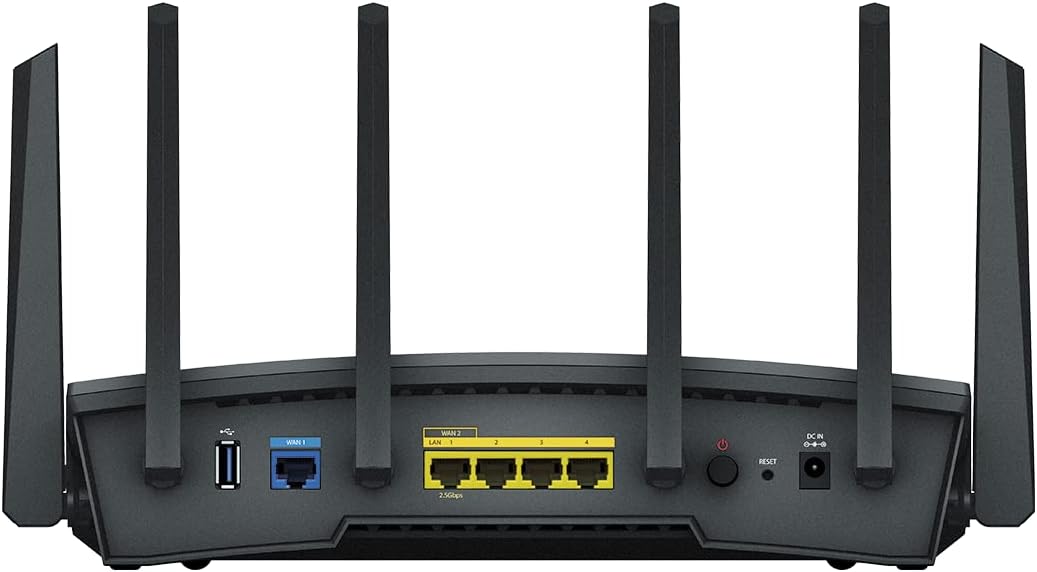 Synology RT6600ax - Tri-Band 4x4 160MHz Wi-Fi router, 2.5Gbps Ethernet, VLAN segmentation, Multiple SSIDs, parental controls, Threat Prevention, VPN (US Version)