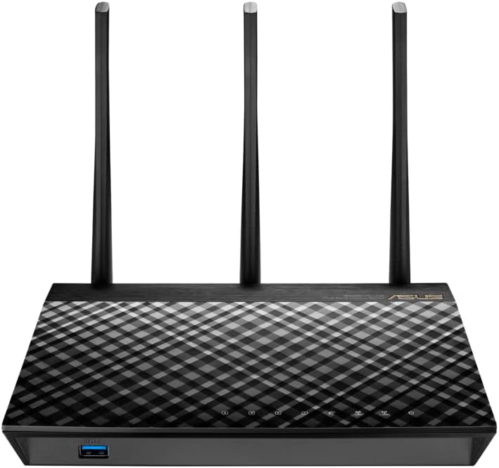 ASUS Dual-Band 3x3 AC1750 WiFi 4-Port Gigabit Router with speeds up to 1750Mbps & AiRadar to Strengthens Wireless Connections via High-Powered Amplification Beam-Forming - 2X USB 2.0 Ports (RT-AC66U)