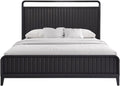 Boho Bed Frame Set Queen, Black Bed Frame Base Solid Wood MDF 86' L x 63.25' W x60 H