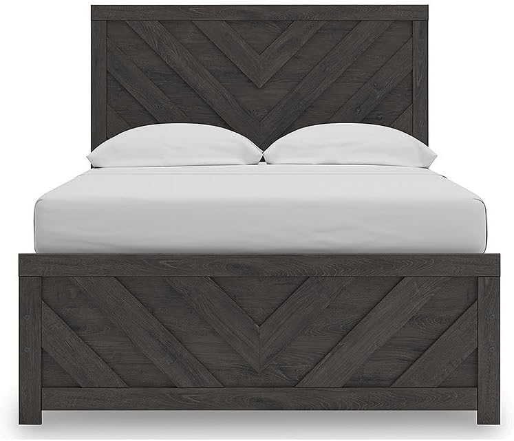 Signature Design by Ashley Prendonea Farmhouse Full Panel Bed, Foundation or Box Spring Needed, Gray