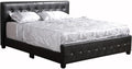 Glory Furniture Diamond Faux Leather Upholstered King Bed in Black