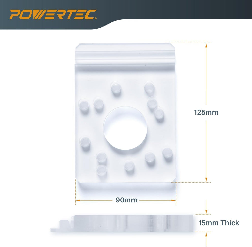 POWERTEC 72210 110' Track Saw Guide Rail Joining Set for Milwaukee Track Saws Includes 2x55 Guide Rails with Connectors, and Guide Rail Adapter for Fixed Base DeWalt, Makita & Milwaukee Trim Routers