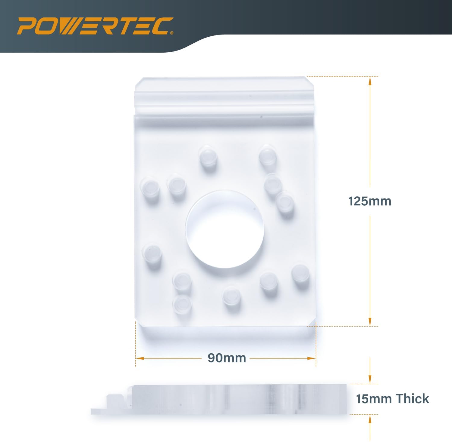 POWERTEC 72210 110' Track Saw Guide Rail Joining Set for Milwaukee Track Saws Includes 2x55 Guide Rails with Connectors, and Guide Rail Adapter for Fixed Base DeWalt, Makita & Milwaukee Trim Routers