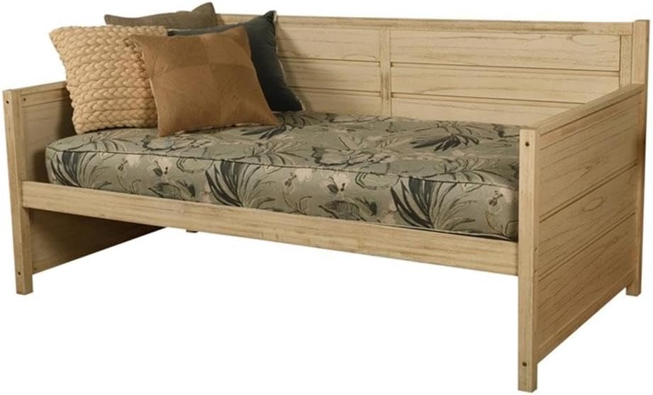 Kodiak Furniture Marisa Wood Daybed in Weathered White with Mattress