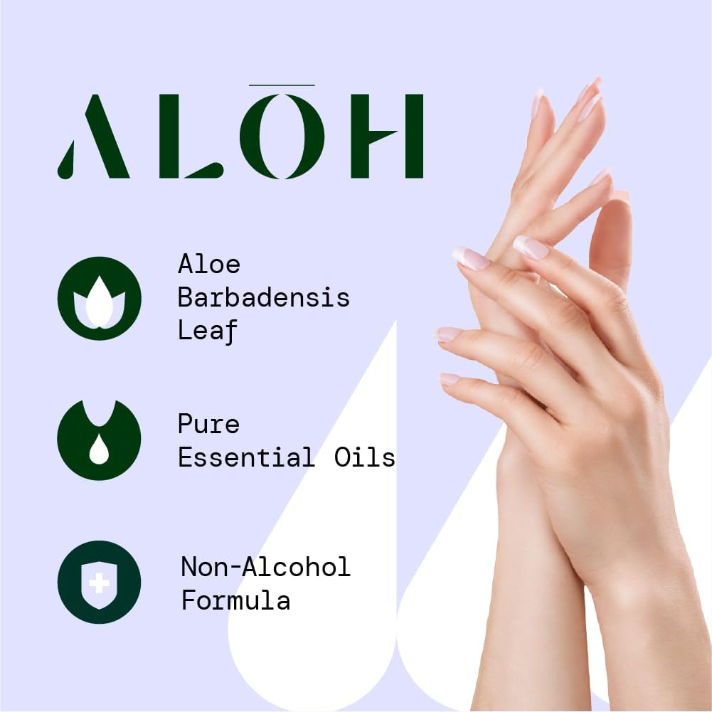 ALŌH Skin - Softening Sanitizing Hand Wipes – Lavender Rosewood + Aloe - 1 Box of 500ct Individually Wrapped Wipes