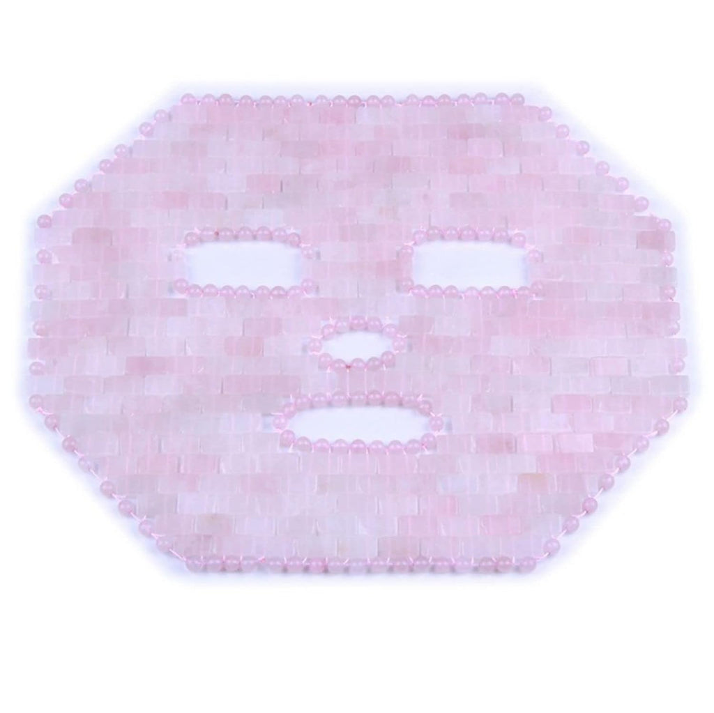Rose Quartz Mask Cold Therapy Face Mask Reusable Jade Ice Sleeping Mask Beauty Skincare Massage Tool for Depuffing Anti-aging Dark Circles (Color : Pink Crystal)