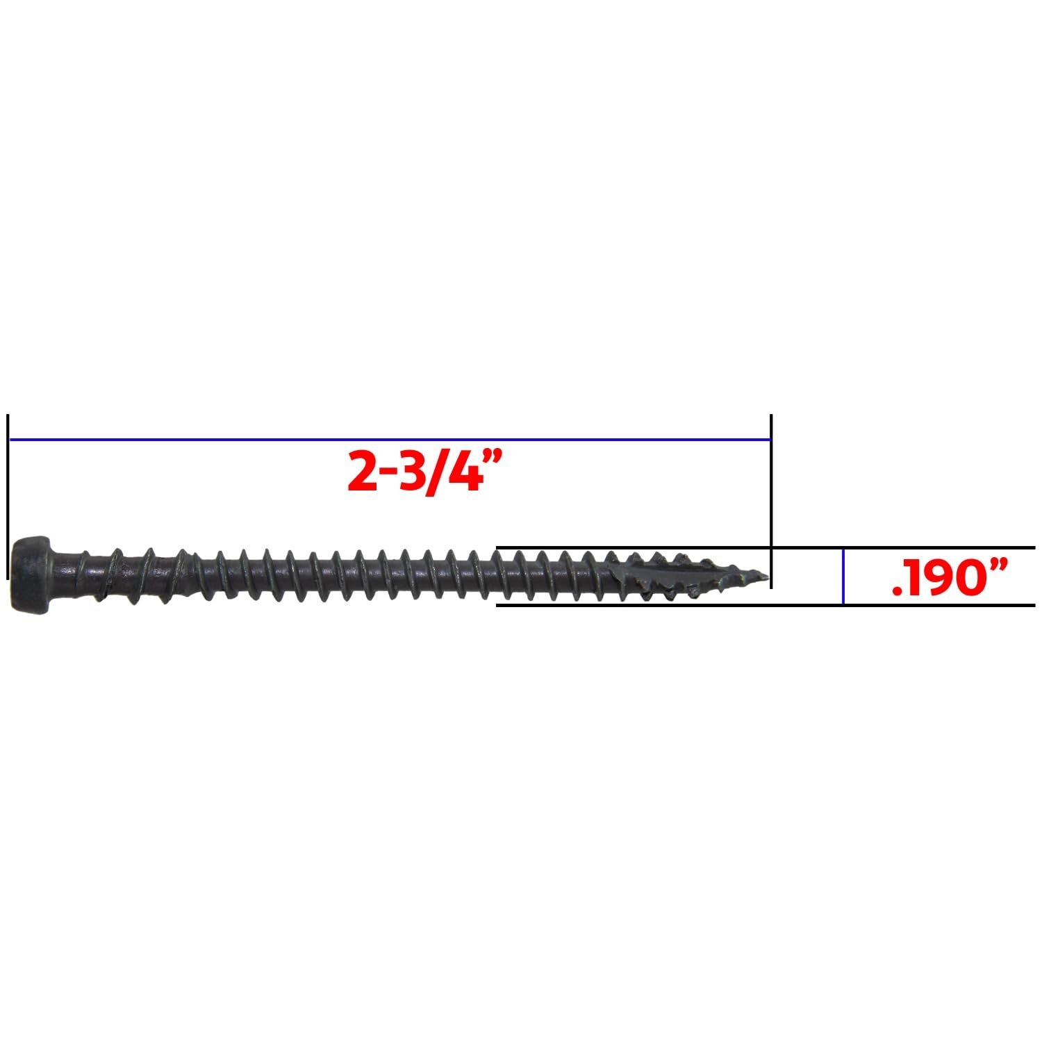 10 x 2-3/4' Gray Birch Composite Decking Wood Screw Torx/Star Drive Head - Exterior Coated - AQC Lumber Compatible - 5 Pound CASE ~3870 Screws