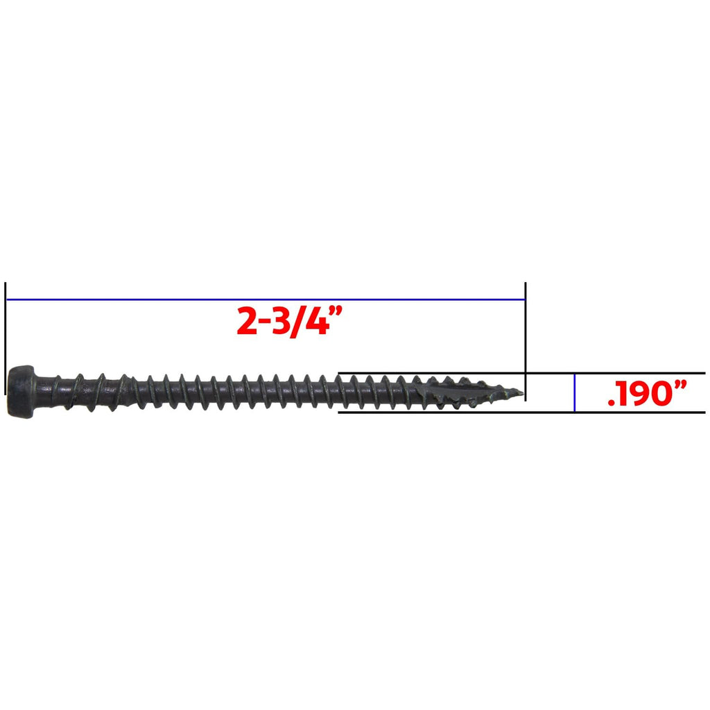 Jake Sales 10 x 2-3/4' Grey Birch Colored Composite Decking Wood Screw with Torx/Star Drive Head - Exterior Coated - ACQ Lumber Compatible - 22 POUNDS ~1,750 Screws