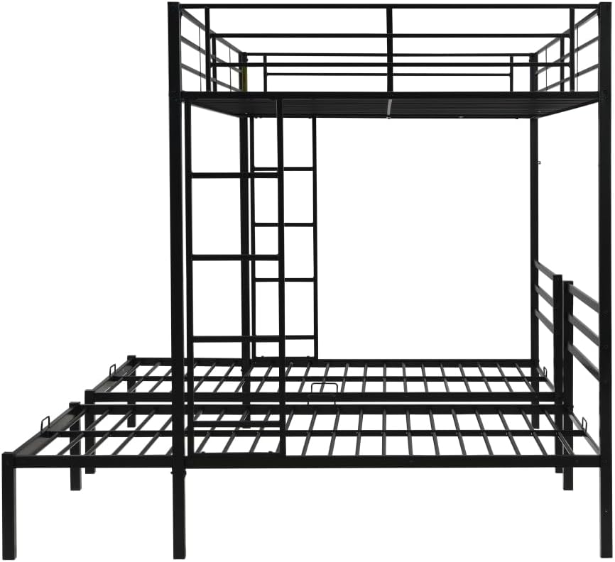 BUNK Bed Pink Twin Over Twin (Black + Metal-8)