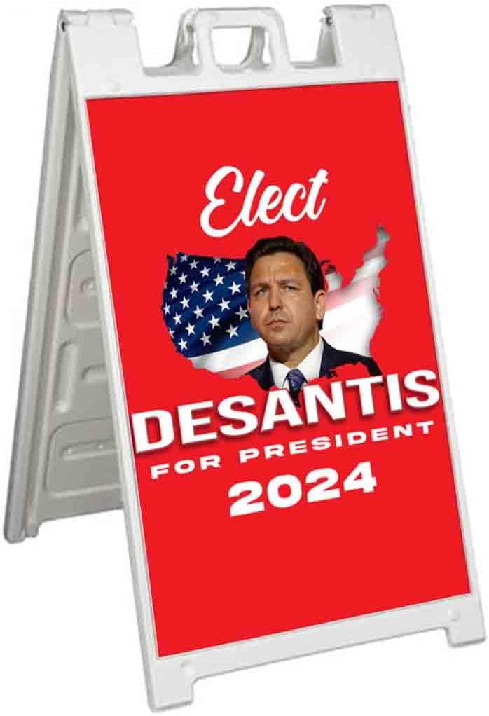 Desantis President 2024 (24' X 36') Standard A-Frame Signicade, Includes Decal Applied to Stand | Election, Political, Republican, Vote