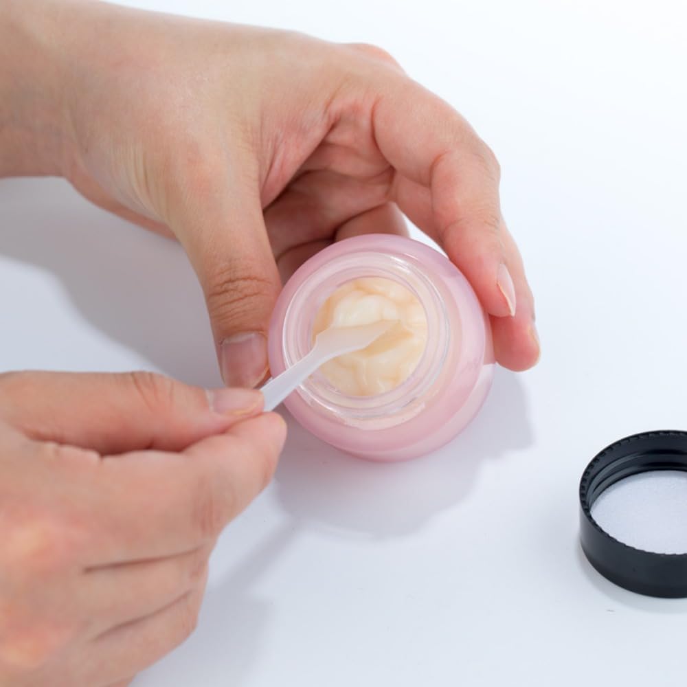 20PCS 15g/30g/50g Glass Cosmetic Jars with Inner Liner, Round Empty Travel Refillable Bottles for Body Skincare Lotion, Cosmetic Samples & DIY Beauty Tools Accessories (50g,Pink)