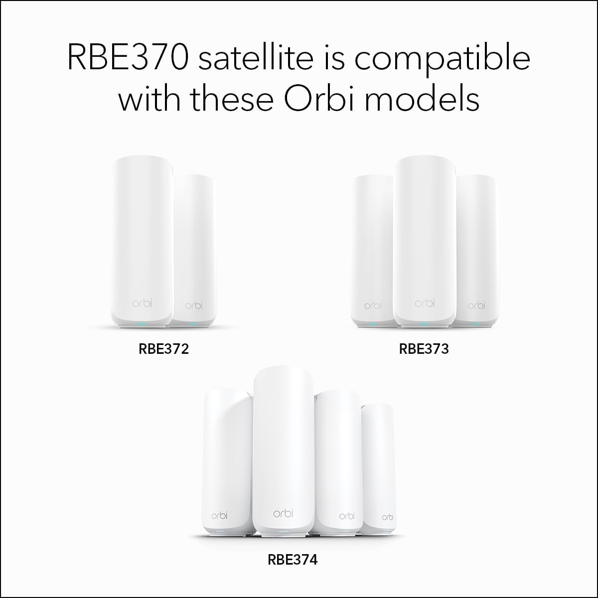 NETGEAR Orbi 370 Series (RBE370) Dual-Band WiFi 7 Mesh Network Add-on Satellite – Works with RBE372, RBE373, RBE374, Security Features, 5 Gbps, Adds Coverage up to 2,000 sq. ft., BE5000