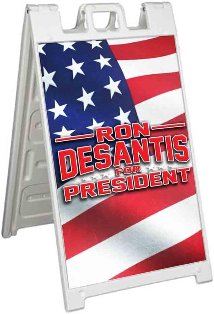 Desantis President 2024 (24' X 36') Standard A-Frame Signicade, Includes Decal Applied to Stand | Election, Political, Republican, Vote