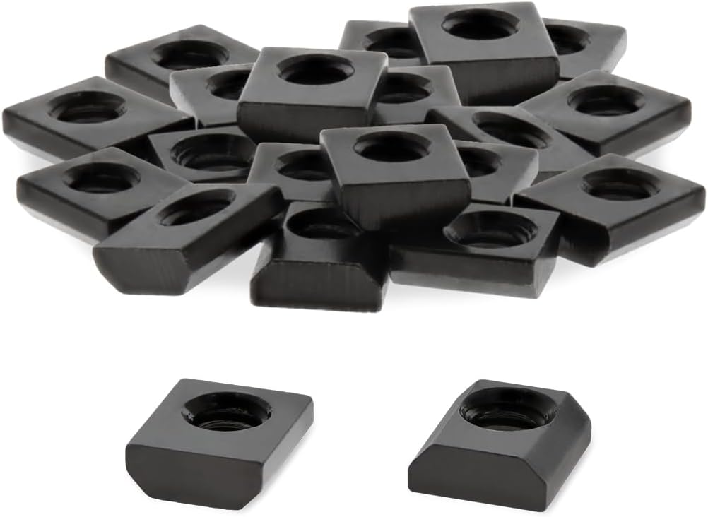 8020, 3204, 10 Series 1/4-20 Steel Standard Slide in T-Nut Nut Hardware for 1 Inch Based Extruded Aluminum 80/20 T Slot Extrusions (100 Pack)