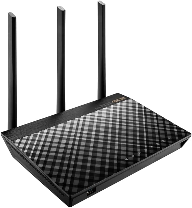 ASUS Dual-Band 3x3 AC1750 WiFi 4-Port Gigabit Router with speeds up to 1750Mbps & AiRadar to Strengthens Wireless Connections via High-Powered Amplification Beam-Forming - 2X USB 2.0 Ports (RT-AC66U)