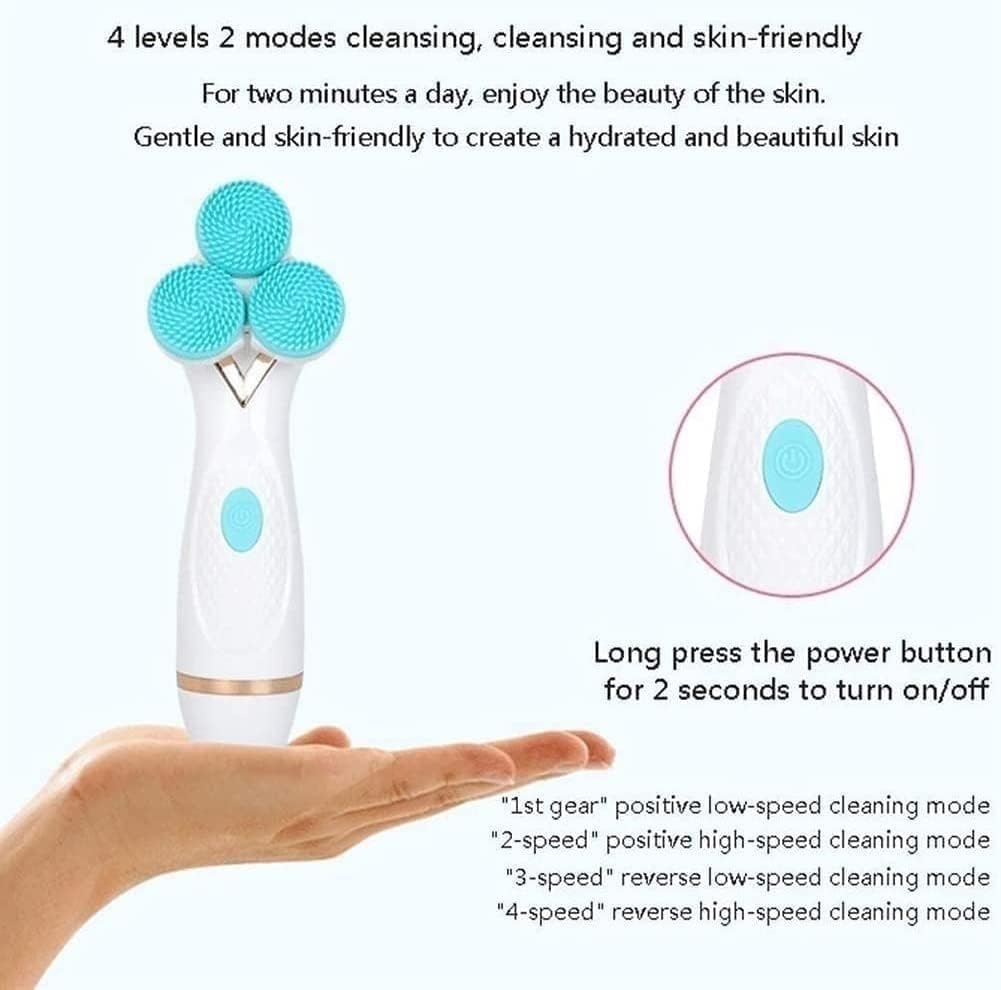 Facial Cleansing Brush, Electric Face Brush Scrubber Rechargeable Facial Exfoliator, Waterproof Spin Cleanser for Exfoliating, Massaging and Deep Cleansing The Perfect Ideal Gift (Color : B)