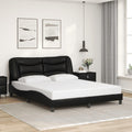 Queen Size Bed Frame in Black Faux Leather with Under Bed Storage, Modern Upholstered Platform Design for Bedroom, Solid Pine Wood Construction and Easy Assembly