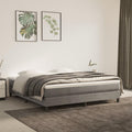 Light Grey Velvet Upholstered King Size Bed Frame with Sturdy Engineered Wood and Plywood Structure Minimalist Design for Bedroom Furniture Comfortable Height Elegant Style