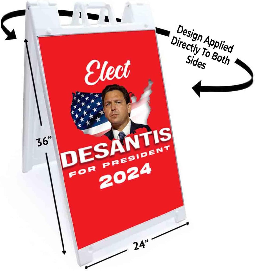 Desantis President 2024 (24' X 36') Standard A-Frame Signicade, Includes Decal Applied to Stand | Election, Political, Republican, Vote