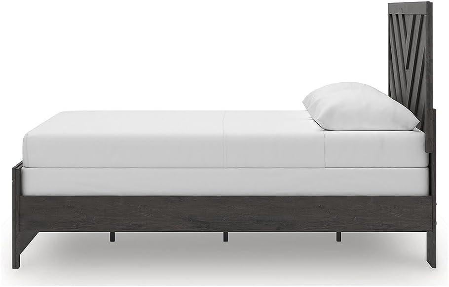 Signature Design by Ashley Prendonea Farmhouse Queen Panel Bed, Foundation or Box Spring Needed, Gray