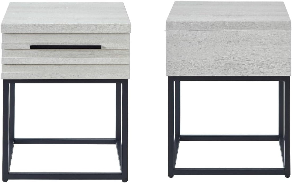 2 Bedroom Set, Plush 3D Upholstered Bed with Nightstand, Twin