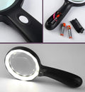 Magnifier,Portable,Handheld,Grip,Desktop Enlarge Mirror,Lighting Magnifier Children/Eldly/Amateurs Reading Books/Medicine Bottle/Tiny Text Hd Expansion Mirror Optical Glass 12 Led s with Cle