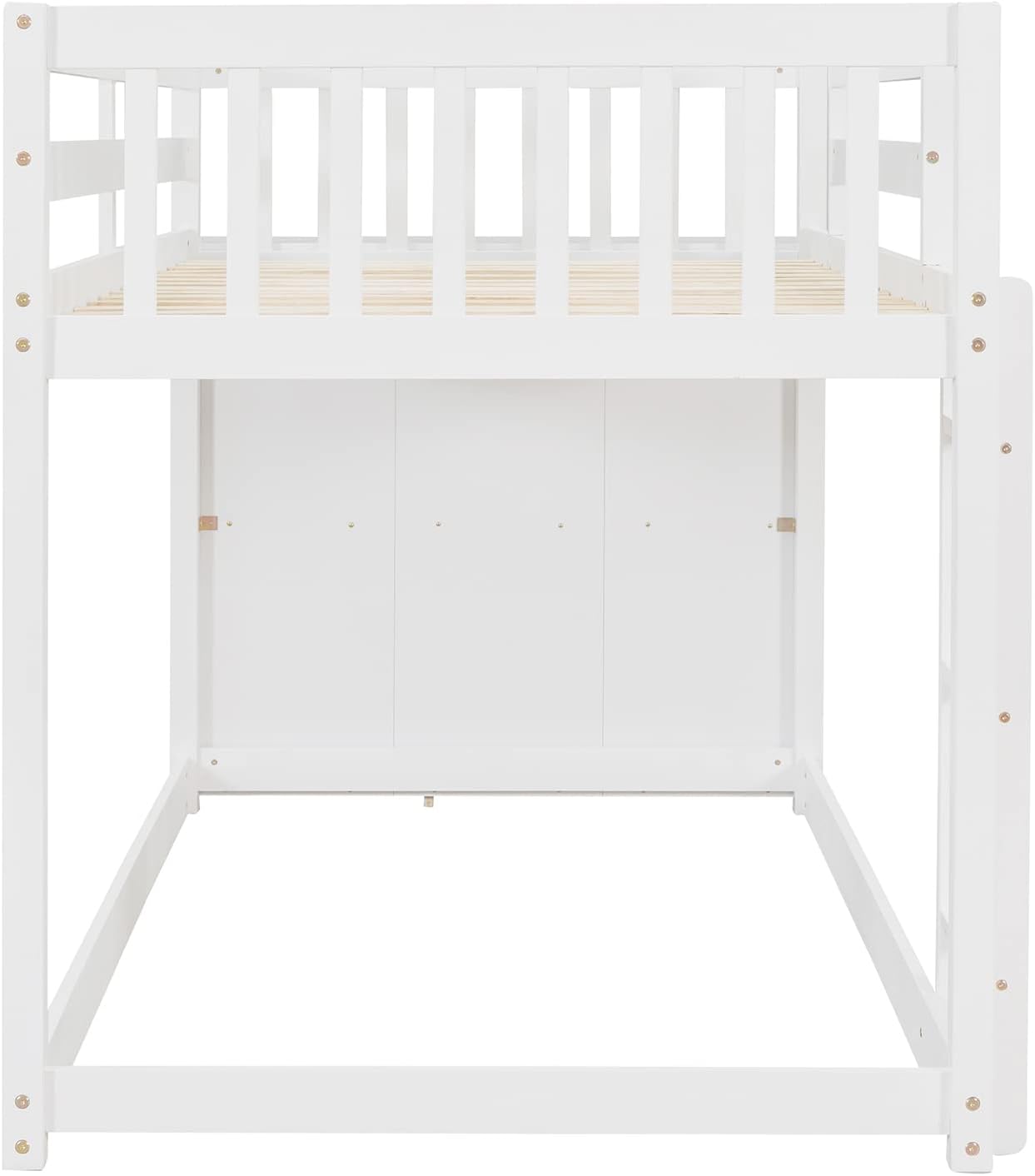 Twin-Over-Twin Size Bunk Bed, Bedroom Furniture Pine Wood Bed Frame with Storage Drawers and Open Shelves, Drawers and Shelves Set Can Be Moved, for Kids & Teens (White)