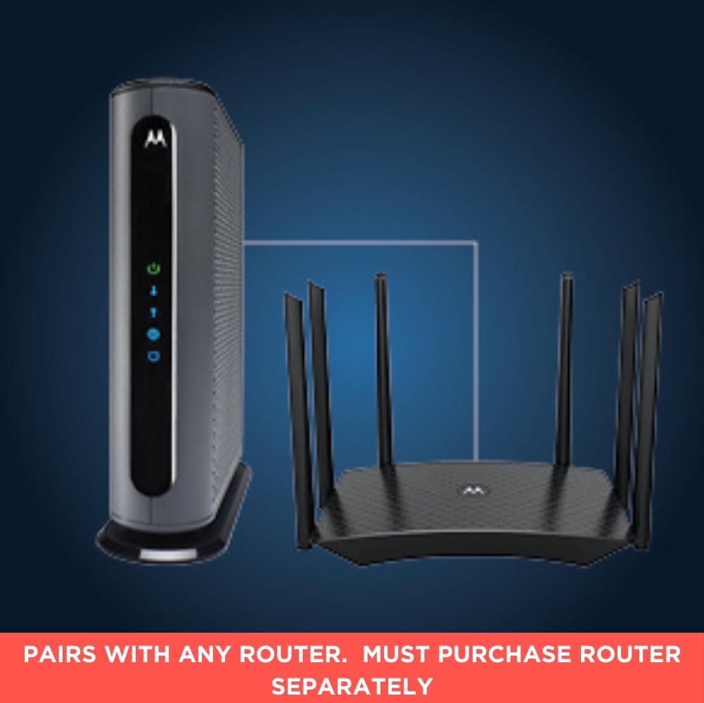 Motorola MB8611 DOCSIS 3.1 Multi-Gig Cable Modem | Pairs with Any WiFi Router | Approved for Comcast Xfinity, Cox Gigablast, Spectrum | 2.5 Gbps Port | 2500 Mbps Max Internet Speeds