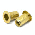 (1000 Pieces) 5/16-18 (.027-.150) Steel Large Flange Knurled Body Rivet Nut Zinc Yellow