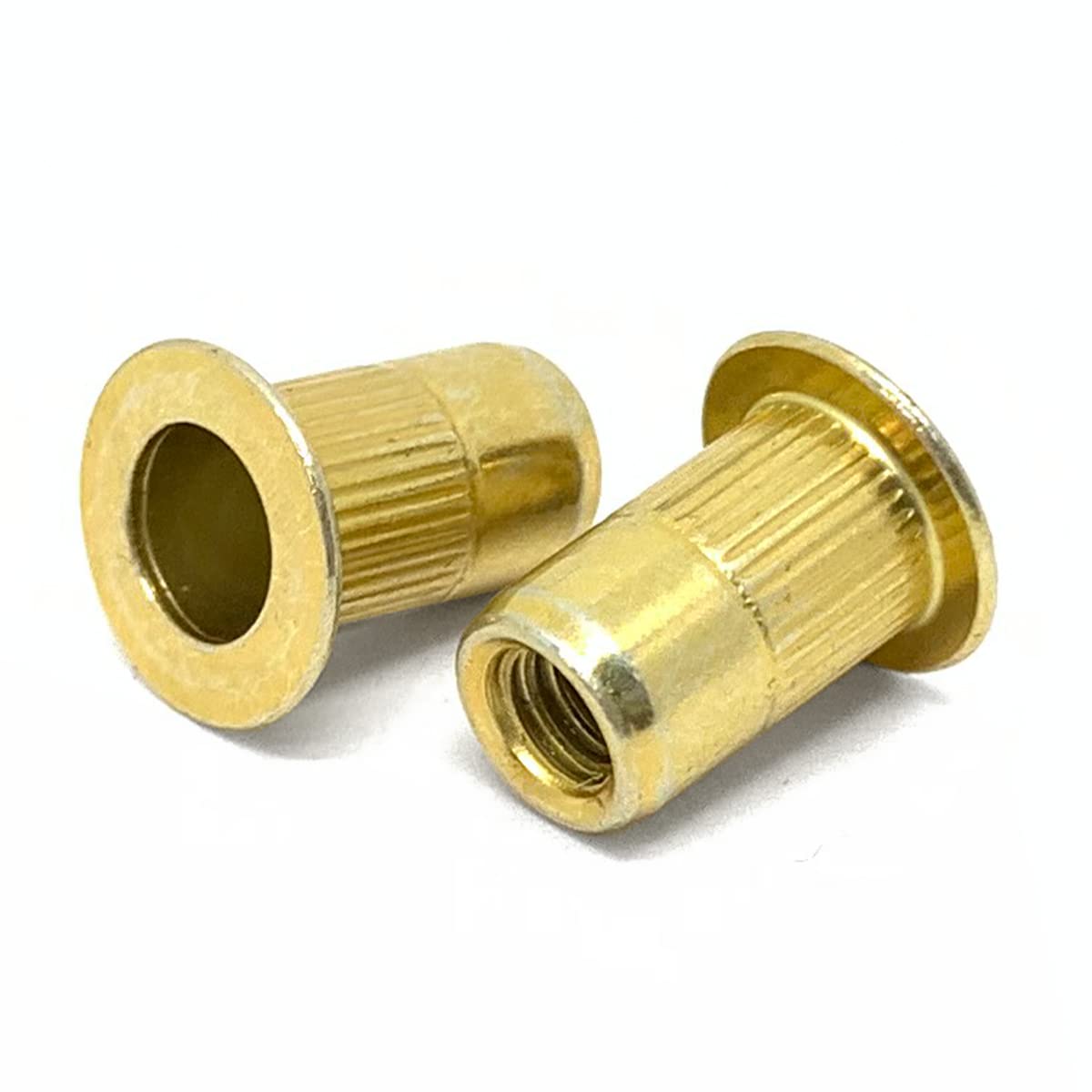 (1000 Pieces) 5/16-18 (.027-.150) Steel Large Flange Knurled Body Rivet Nut Zinc Yellow