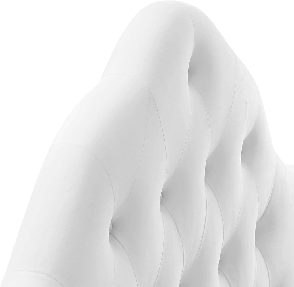 Modway Sovereign Queen Diamond Tufted Performance Velvet Headboard, White