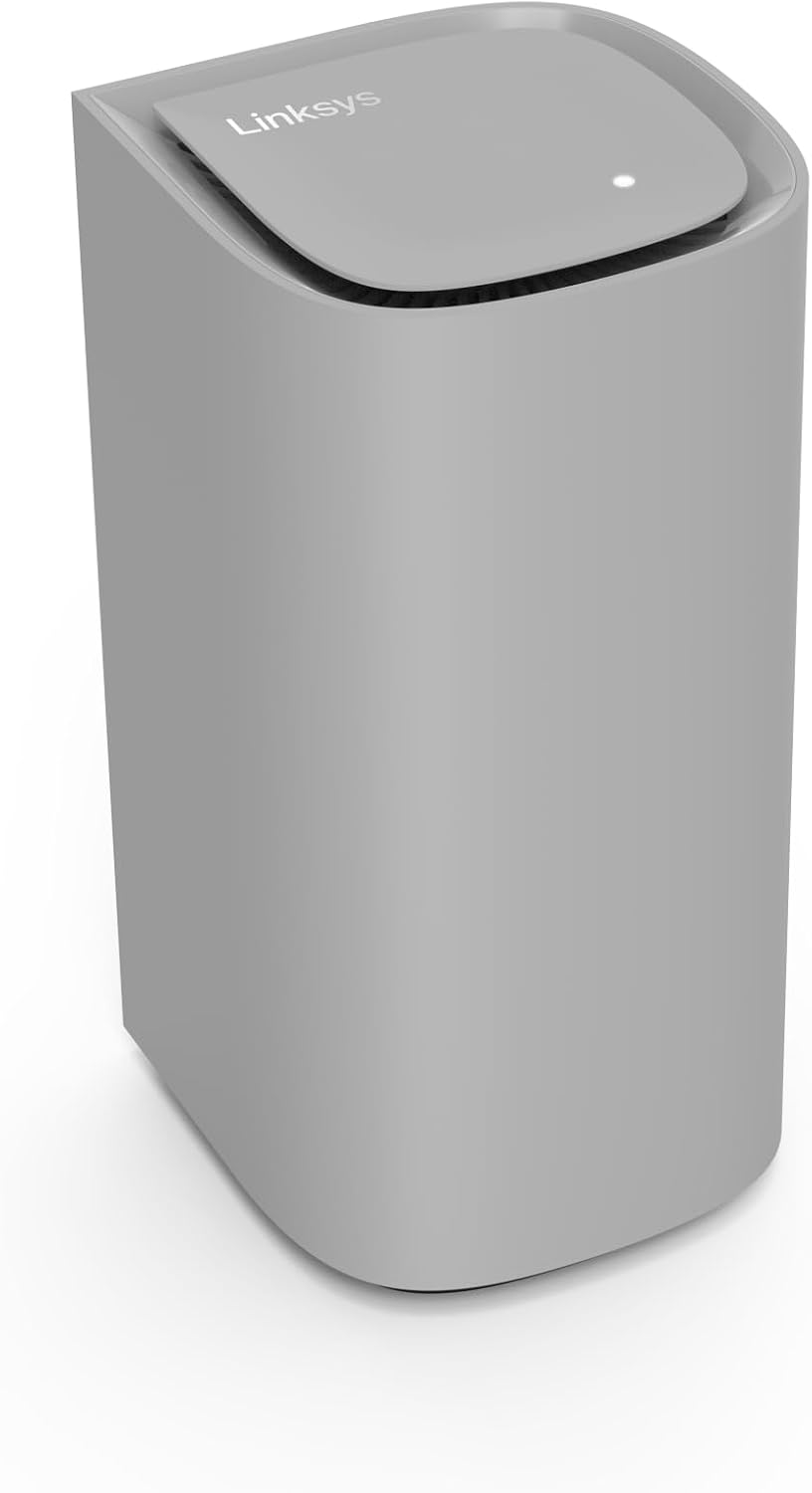 Linksys Velop Pro 6E WiFi Mesh System | One Cognitive Mesh Tri-Band Router | 5.4 Gbps (AXE5400) Speeds | 3,000 sq ft Coverage | Connect 200+ Devices | 1Pk MX6200 Grey | 2024 Release
