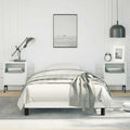 White Twin Bed Frame with Headboard, Faux Leather Upholstered Platform Bed Frame No Box Spring Needed Sturdy Slat Support for Bedroom Furniture