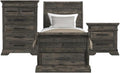 Picket House Hyde Twin Sleigh Storage 3PC Bedroom Set in Charcoal