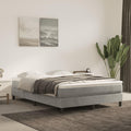 Full Size Upholstered Bed Frame Light Grey Velvet Platform with Storage, Modern Minimalist Bedframe for Bedroom Furniture