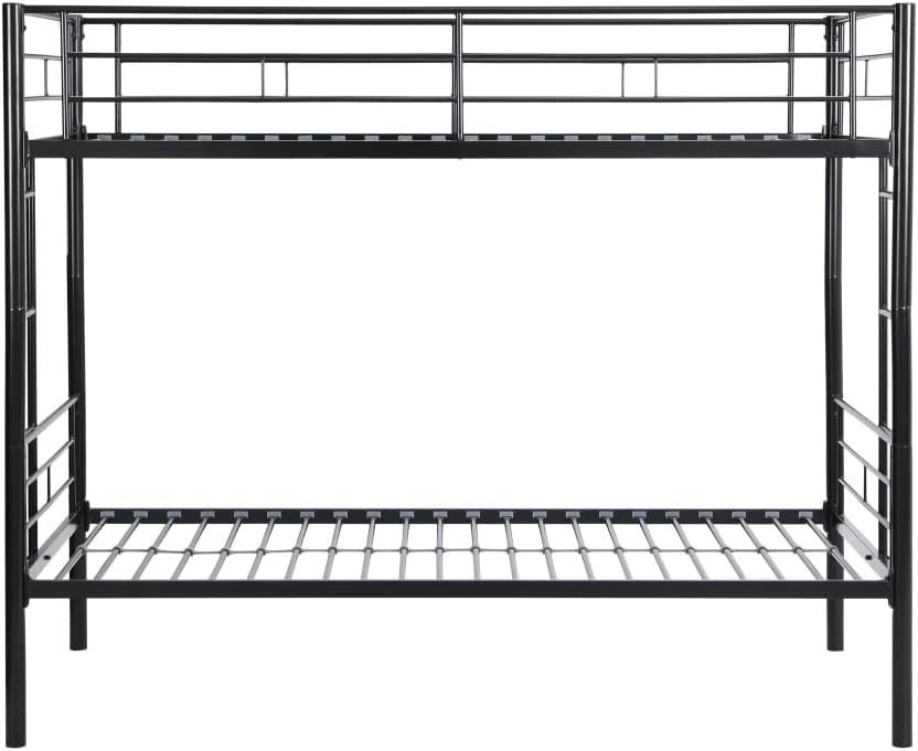 BUNK Bed Pink Twin Over Twin (Black + Metal)