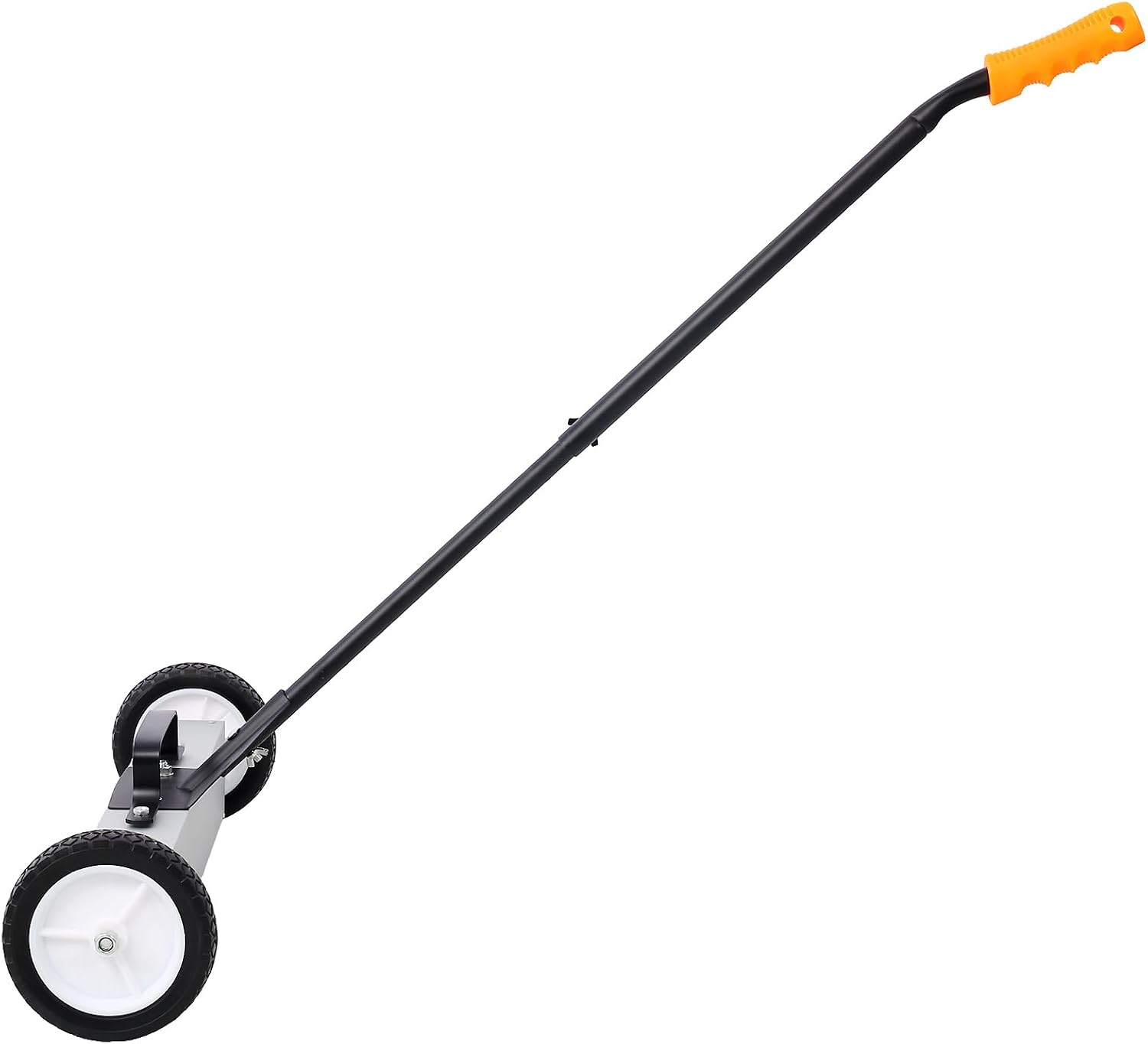 24' Heavy Duty Rolling Magnetic Sweeper, 30LBs Capacity Push Type Magnet for Nails Screws and Metal with Quick Release and Adjustable Handle Large 7' Wheels for Garage Yard Construction