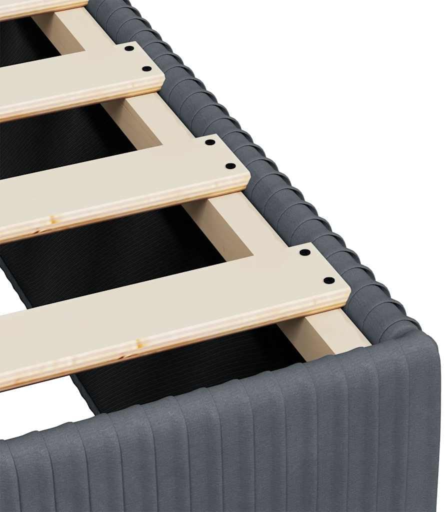Dark Grey Twin Fabric Bed Frame with Breathable Polyester and Engineered Wood Construction, Modern Design for Bedroom, Sturdy Plywood Support and Easy Assembly