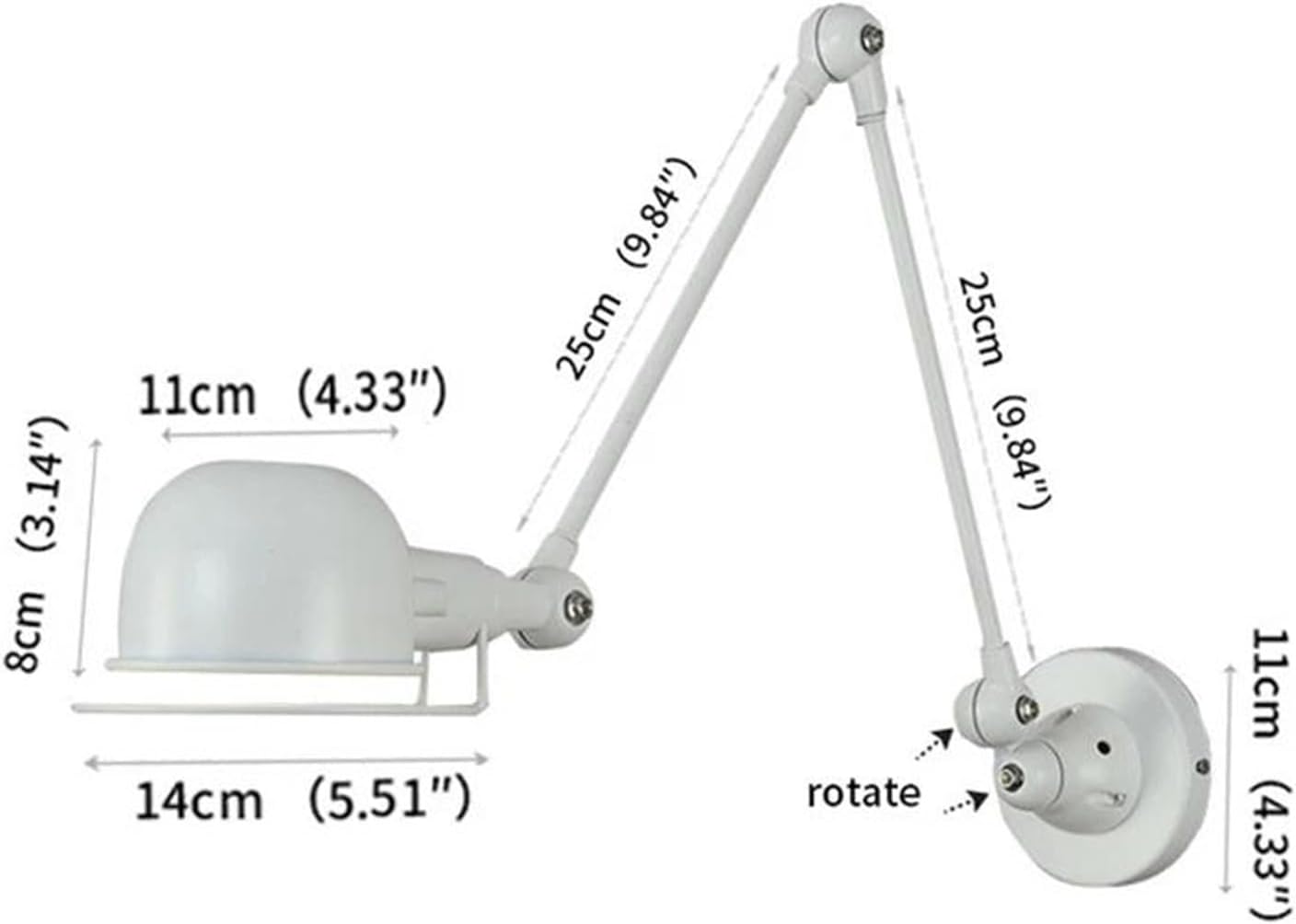 Wall Sconces, Nordic Retro Adjustable Joint Long Arm Wall Lamp Creative Indoor Bedroom Bedside Home Decor Iron Light Modern Luminaria