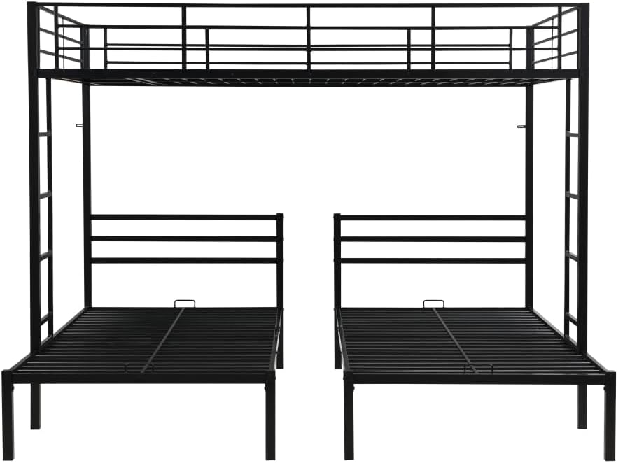 BUNK Bed Pink Twin Over Twin (Black + Metal-8)