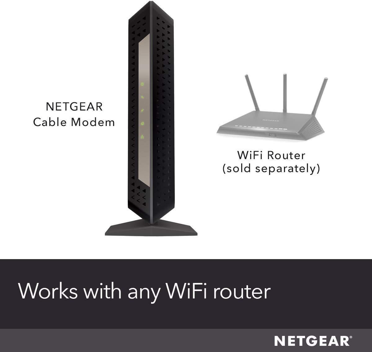 NETGEAR Cable Modem DOCSIS 3.1 (CM1000) Gigabit Modem, Compatible with All Major ISP Providers Including Xfinity, Spectrum, Cox, for Cable Plans Up to 1 Gbps,Black