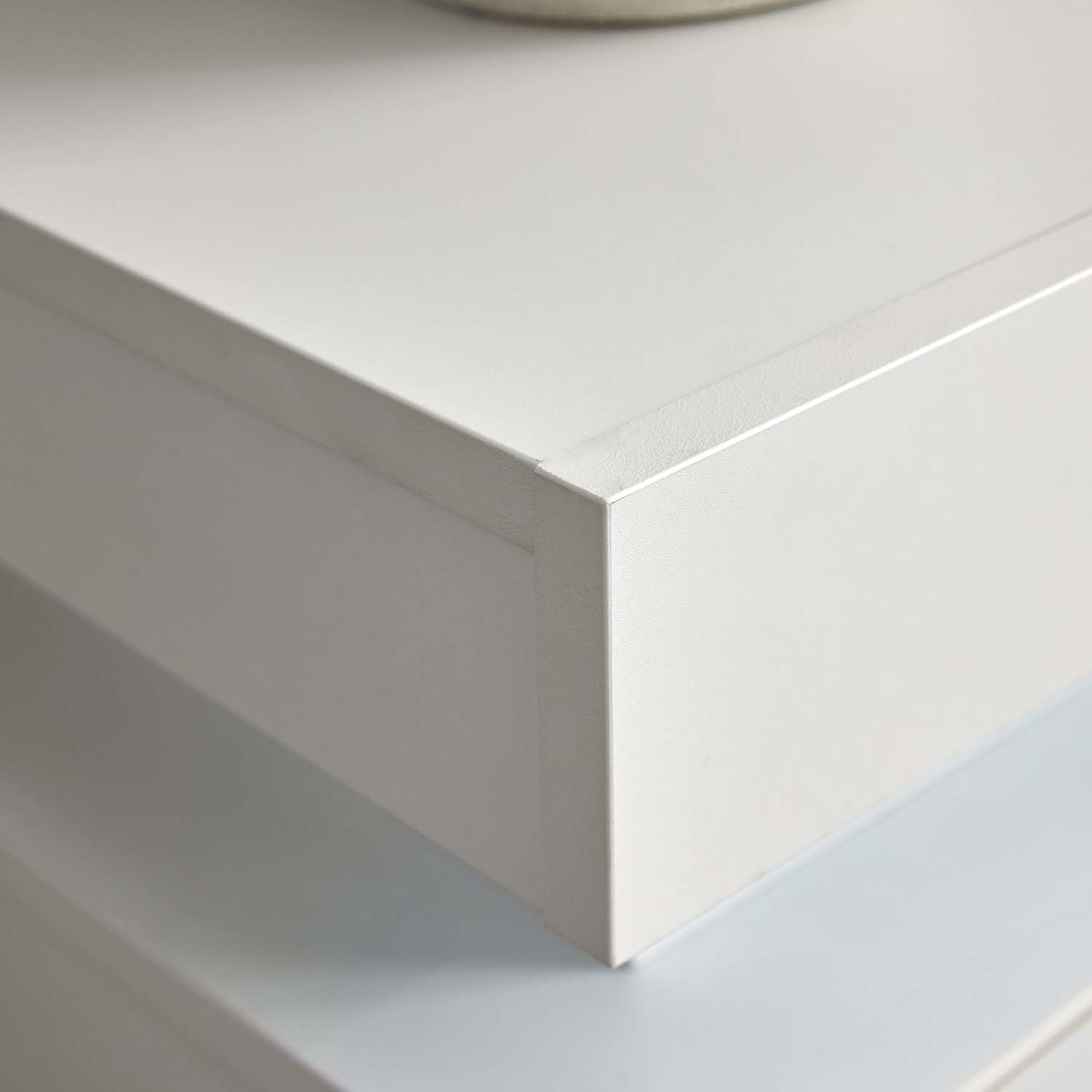 Nightstand with LED Lights Set of 2, 2 Pieces Bedside Tables with Storage Cabinet, Modern End Tables for Bedroom, White