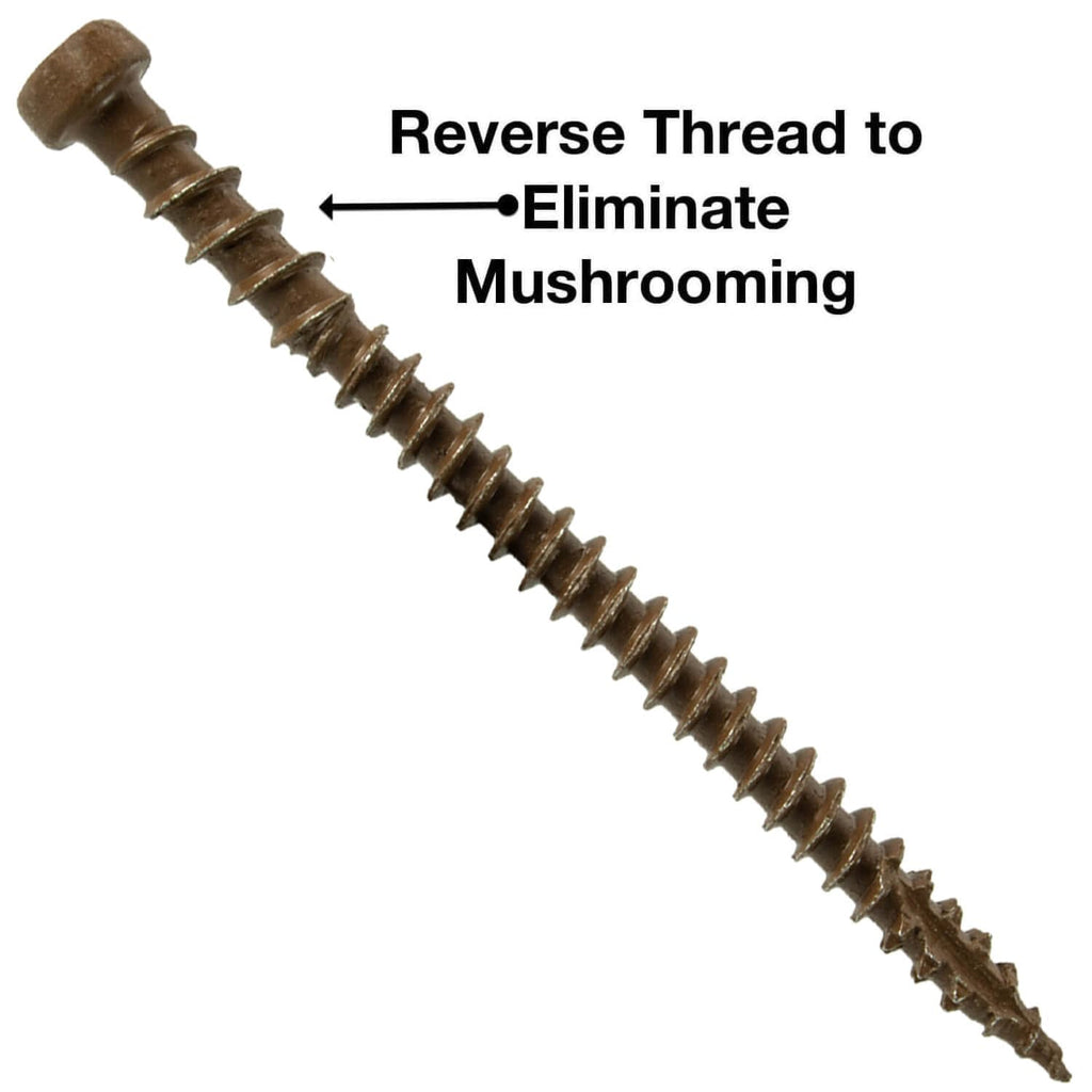 Jake Sales #10 x 2-3/4' Walnut Colored Composite Decking Wood Screw with Torx/Star Drive Head - Decking Exterior Coated - AQC Lumber Compatible Full Box ~1750 Screws