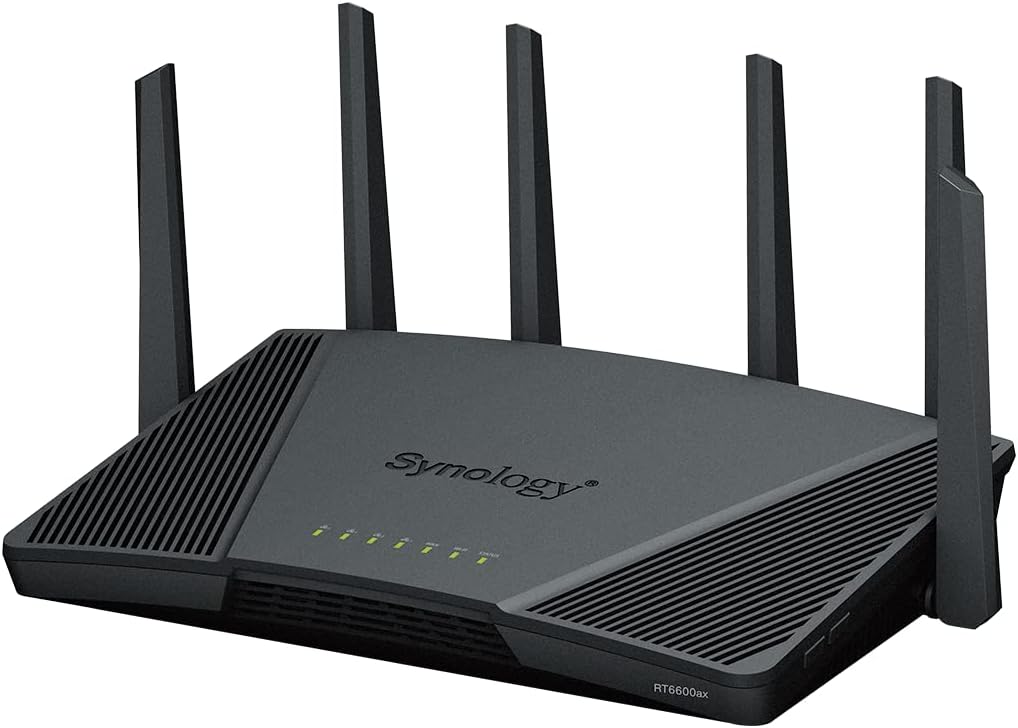 Synology RT6600ax - Tri-Band 4x4 160MHz Wi-Fi router, 2.5Gbps Ethernet, VLAN segmentation, Multiple SSIDs, parental controls, Threat Prevention, VPN (US Version)