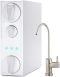 iSpring RO500AK-BN Reverse Osmosis Water Filter, NSF 58 Certified, 500 GPD Tankless Under Sink RO System, Natural pH Alkaline Remineralization, 2:1 Pure to Drain Ratio, Brushed Nickel Faucet