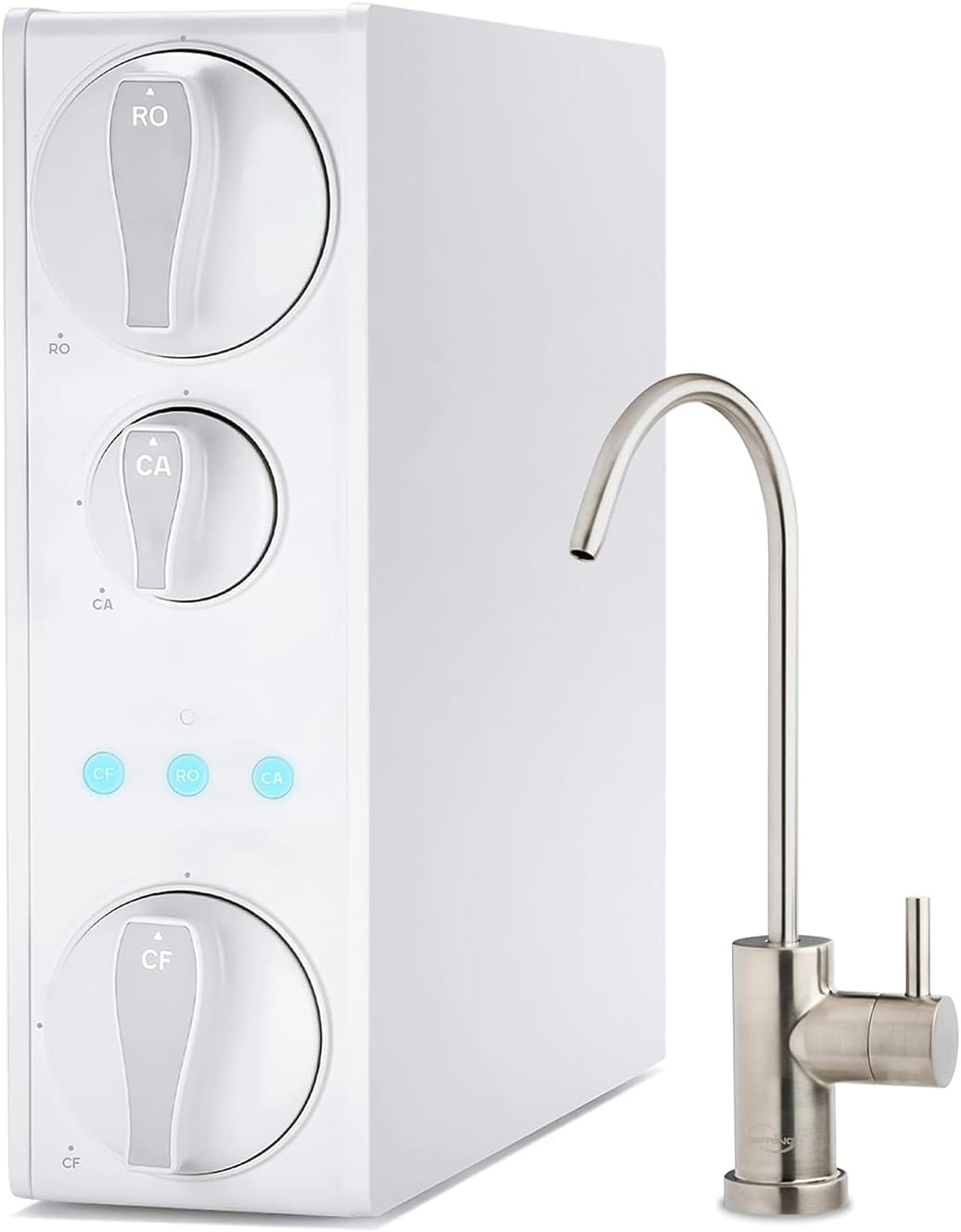 iSpring RO500AK-BN Reverse Osmosis Water Filter, NSF 58 Certified, 500 GPD Tankless Under Sink RO System, Natural pH Alkaline Remineralization, 2:1 Pure to Drain Ratio, Brushed Nickel Faucet
