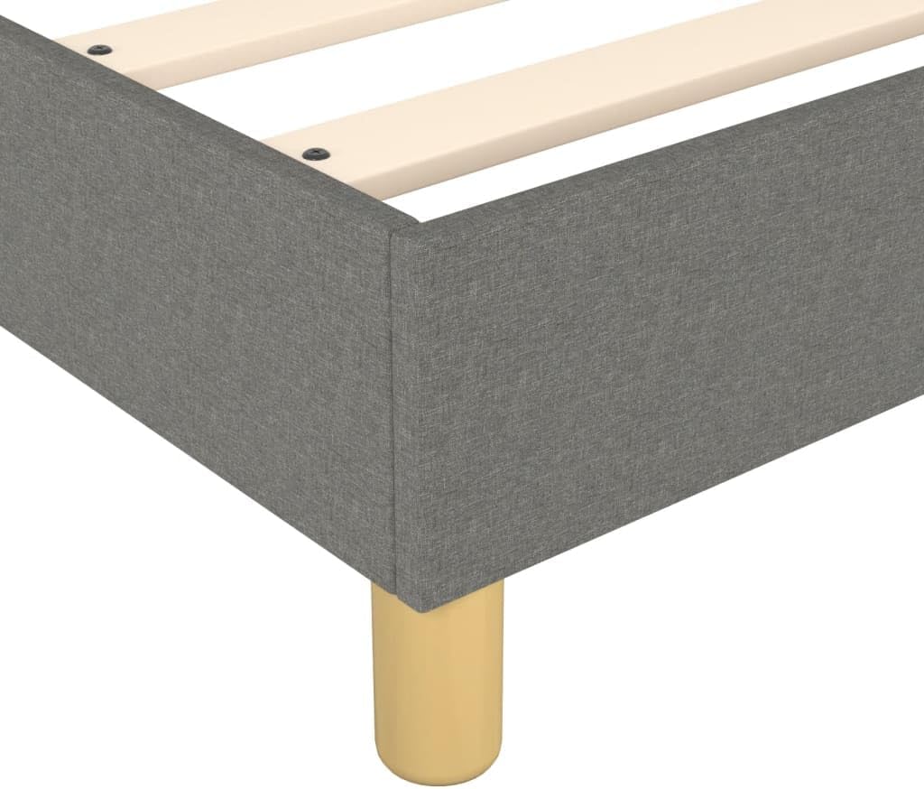 Full Upholstered Platform Bed Frame Dark Gray Fabric Modern Bedroom Furniture