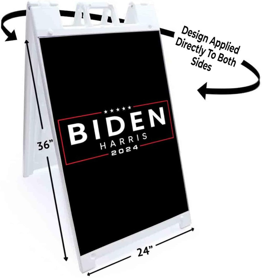 Biden Harris 2024 (24' X 36') Standard A-Frame Signicade, Includes Decal Applied to Stand | Election, Political, Democrat, Vote