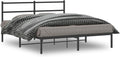 Metal Platform Bed Frame Queen Size with Headboard Black Steel Bedframe 59.1'x78.7' Underbed Storage Space for Bedroom Furniture
