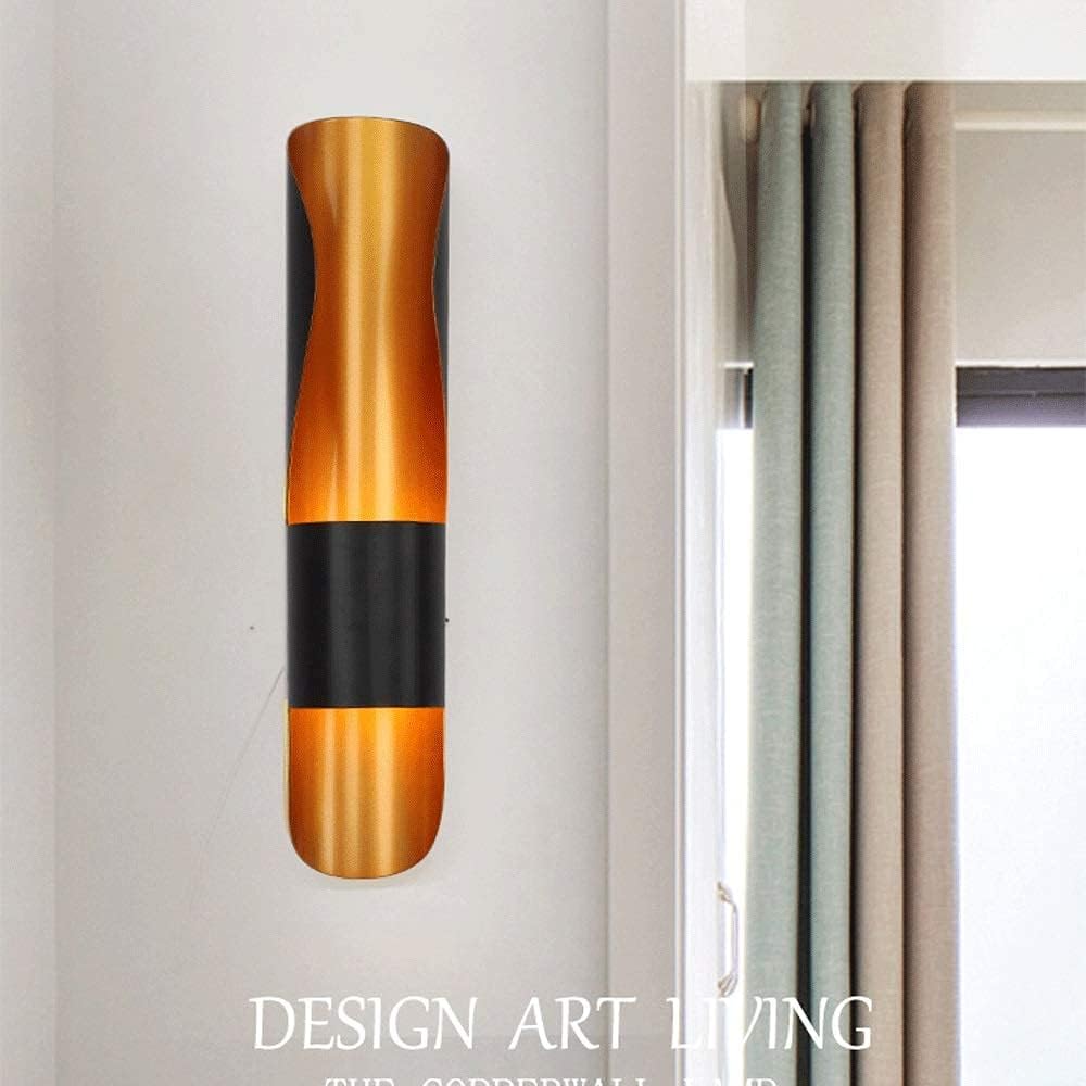 Aplique de Pared Nórdico Moderno, Hierro Curvo Negro y Oro, Up Down LED, Base G4, Luminaria Decorativa para Dormitorio, Sala, Pasillo, Hotel.